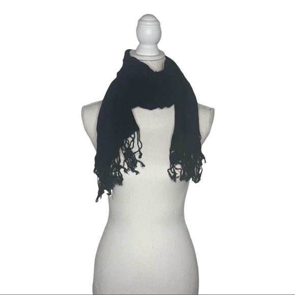 APT 9 Black Scarf/Wrap with Fringes - Picture 2 of 3